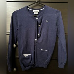 Lacoste Girls Navy Cardigan